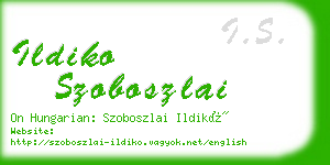 ildiko szoboszlai business card